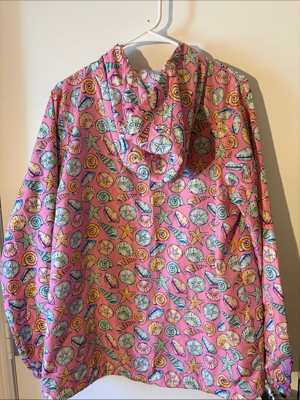 Simply Southern Pink Hooded Raincoat with Seashell Print - Picture 2 of 3